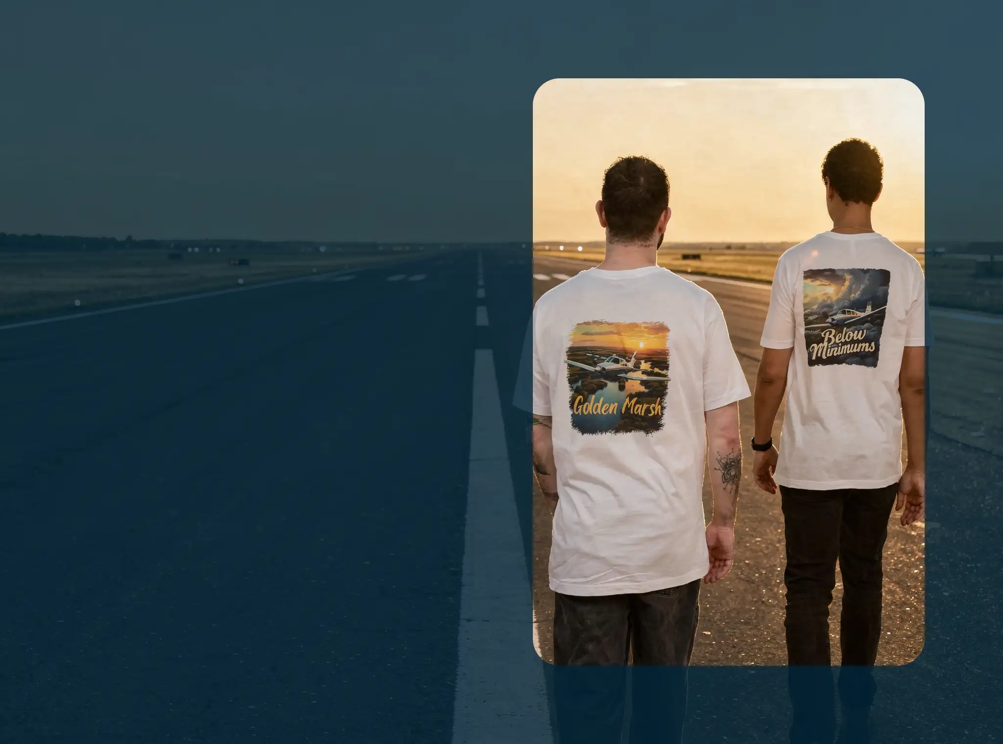 Woman in aviators and fleece securing aircraft tie-down. Crosswind Culture aviation tee lifestyle placeholder