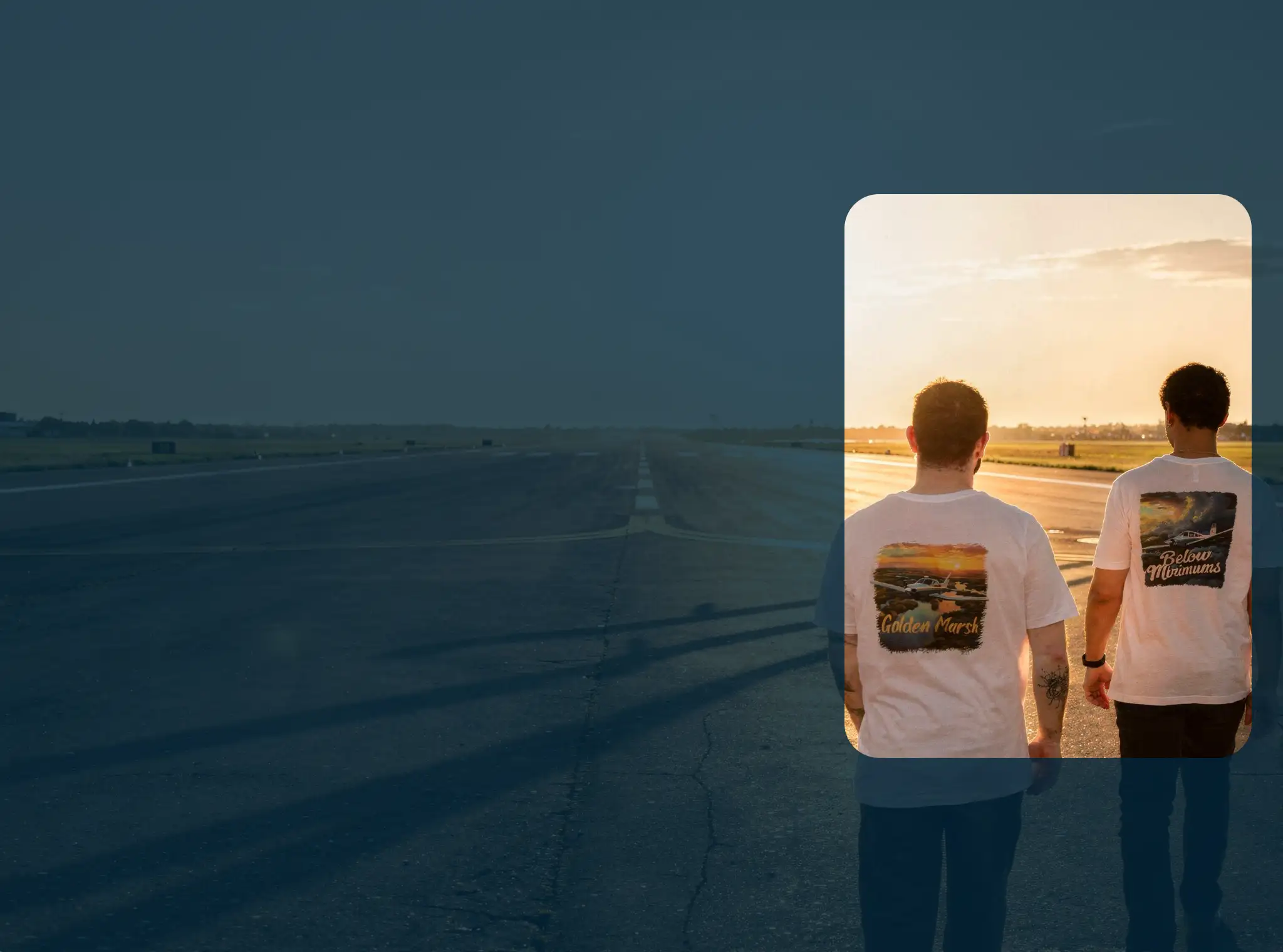 Woman in aviators and fleece securing aircraft tie-down. Crosswind Culture aviation tee lifestyle placeholder